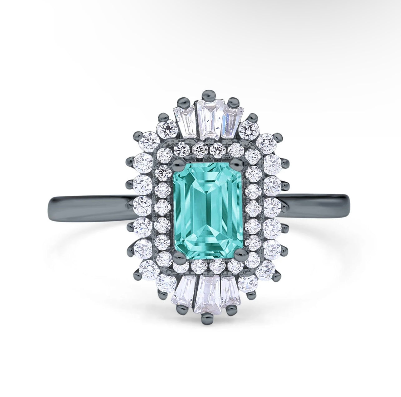 Emerald Cut Vintage Paraiba Tourmaline Ring