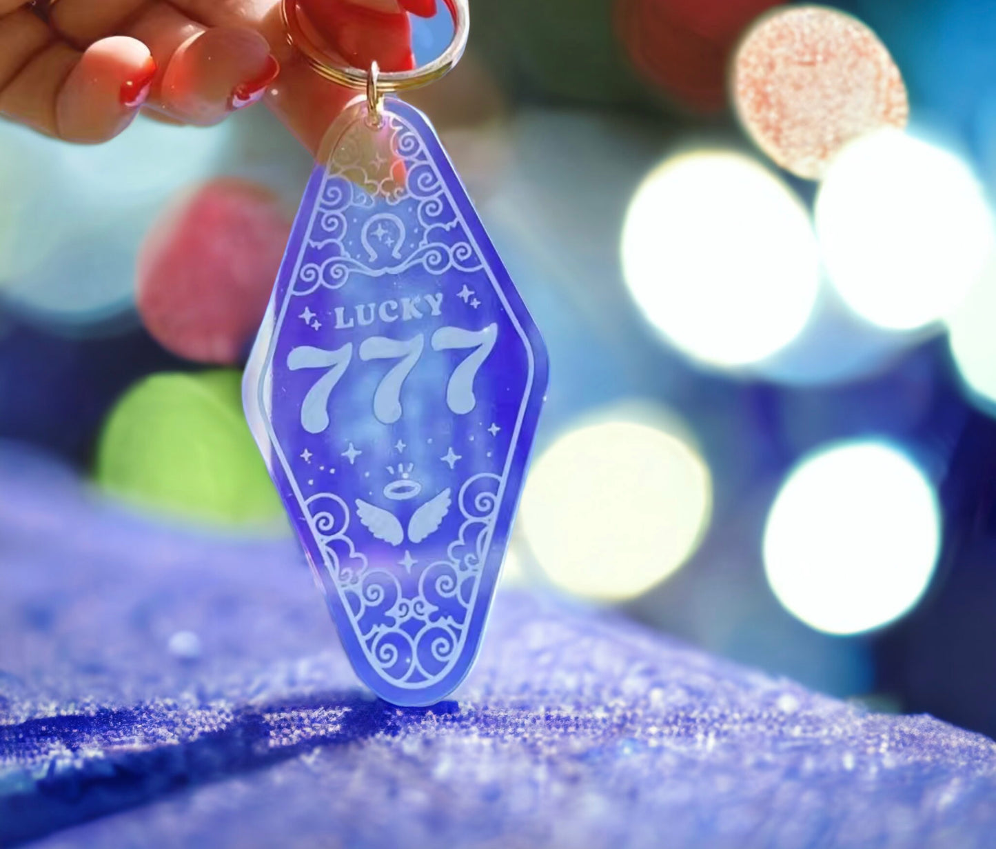 Holographic Angel Number Keychain