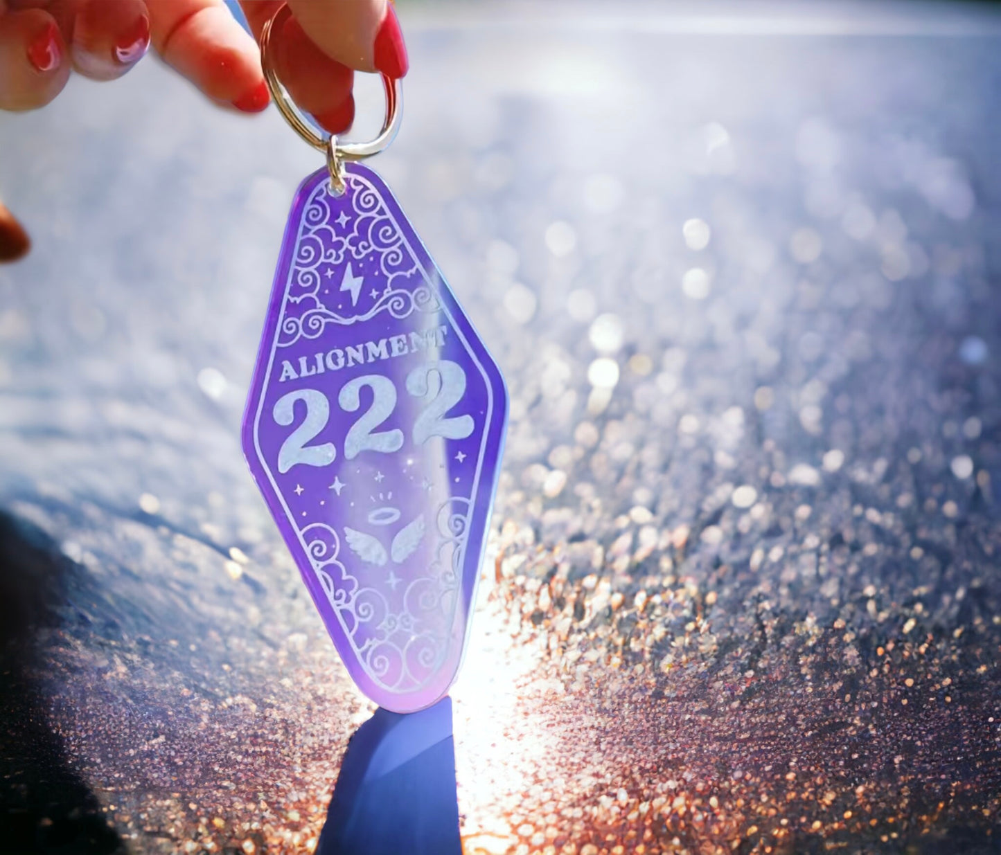 Holographic Angel Number Keychain