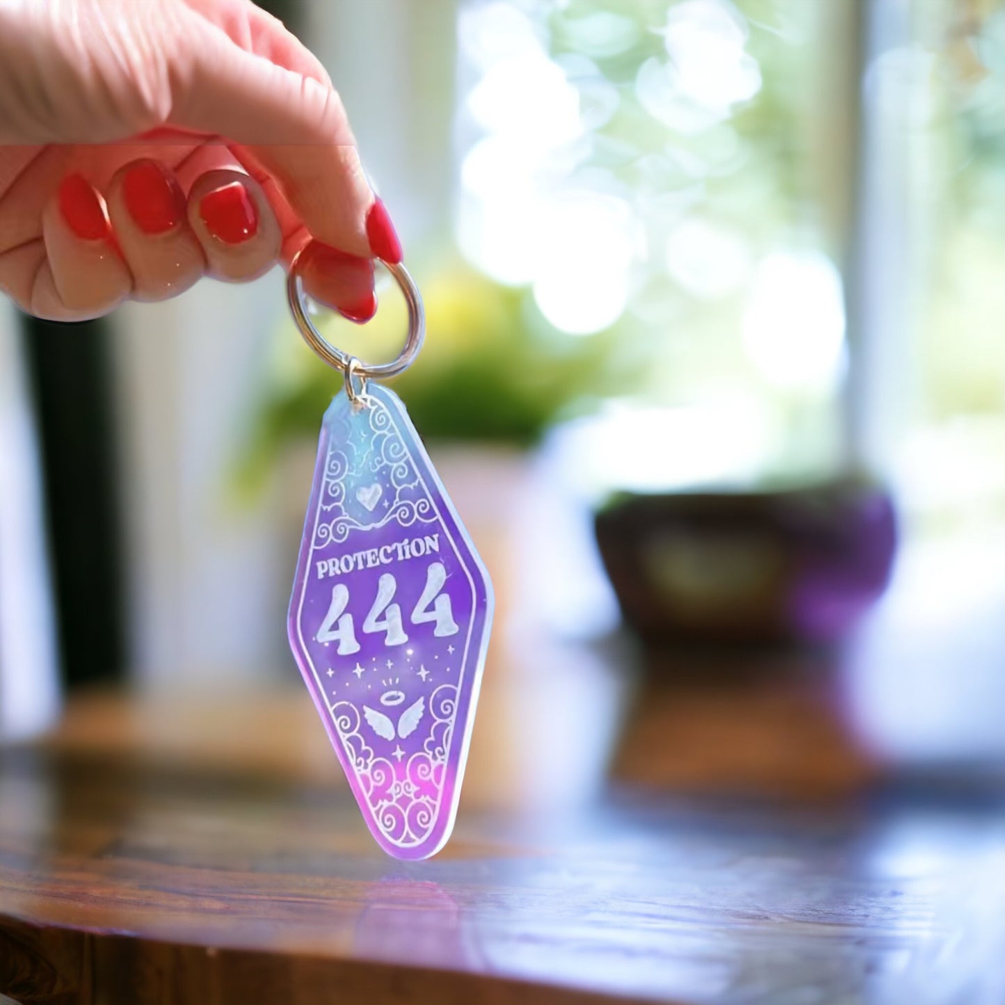 Holographic Angel Number Keychain