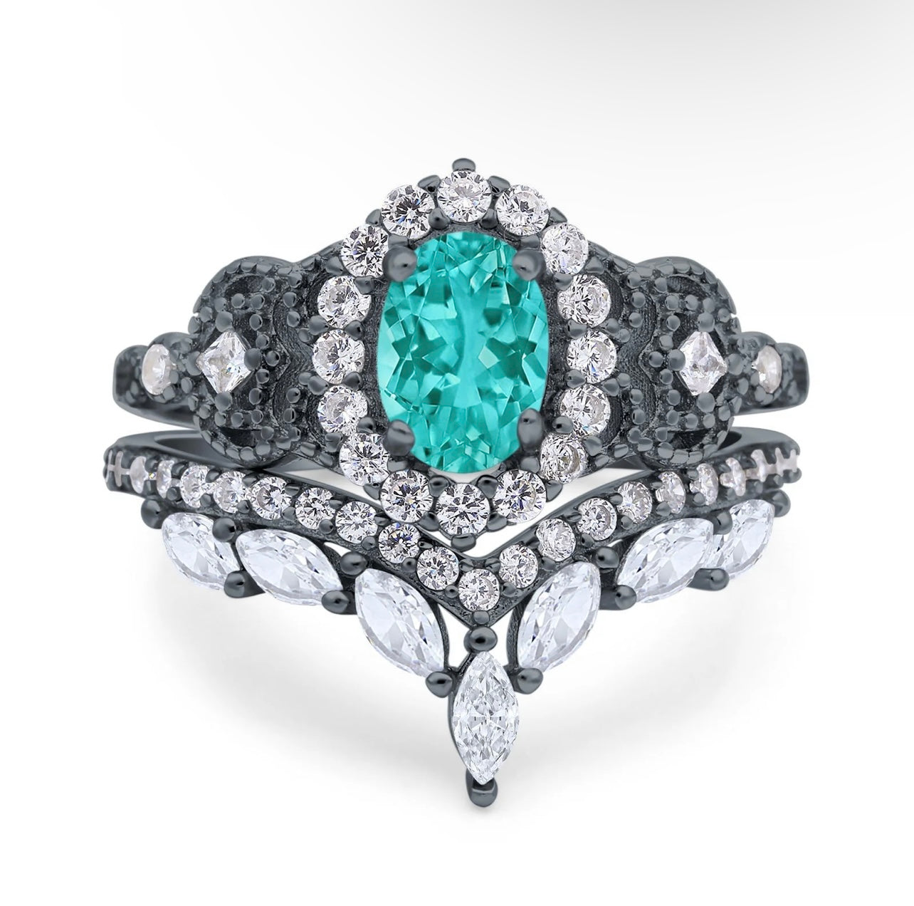 Paraiba Tourmaline Ring Set